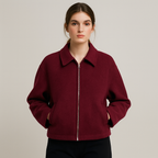 Chaqueta corta de lana con cremallera para mujer - Sonia
