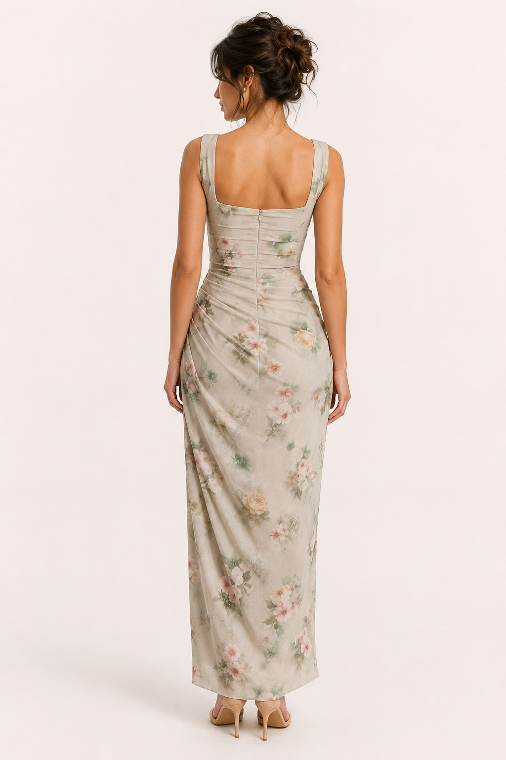 Vestido largo floral para mujer con abertura ideal para bodas - Lena