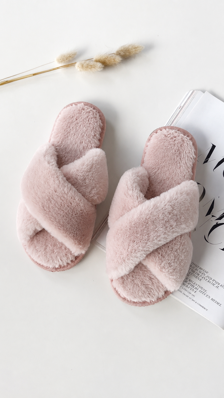 Zapatillas de casa de pelo sintético para mujer - Jeessy