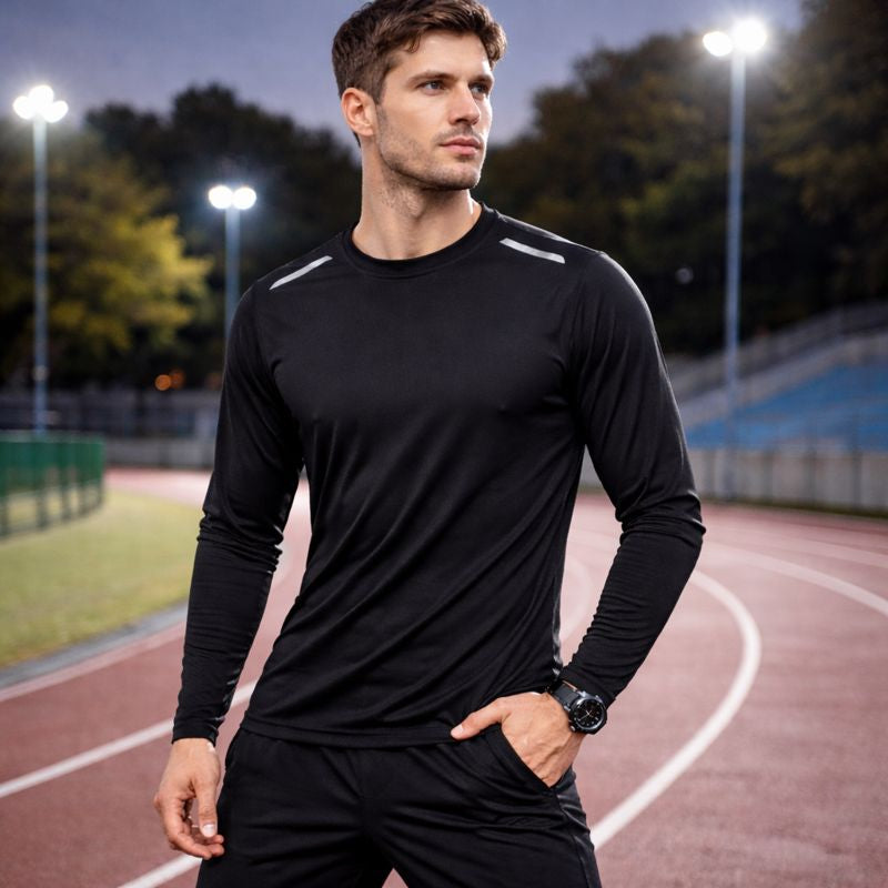 Camiseta deportiva dry fit para hombre manga larga - Hjalmer