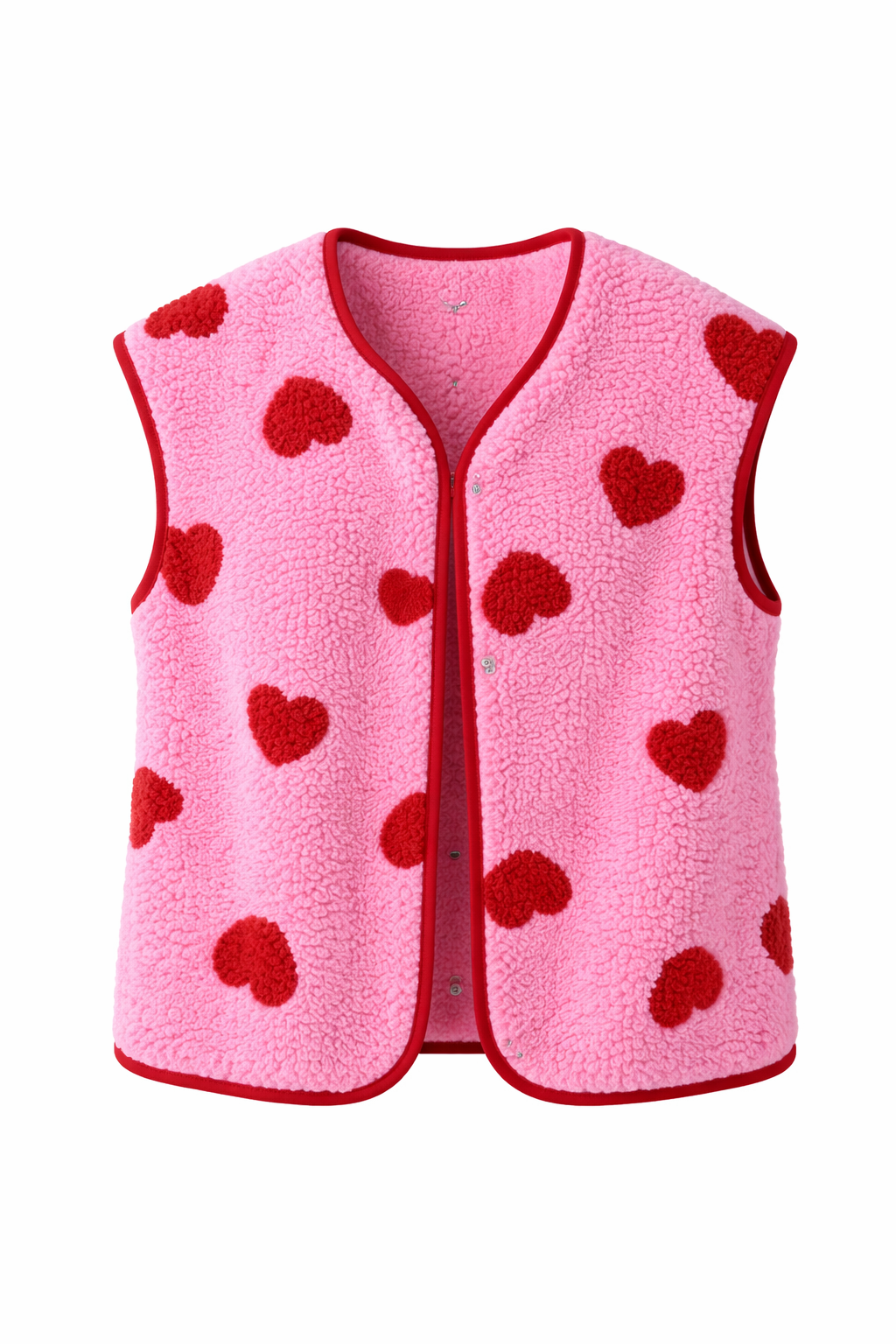 Chaleco para mujer de felpa con estampado de corazones - Bere