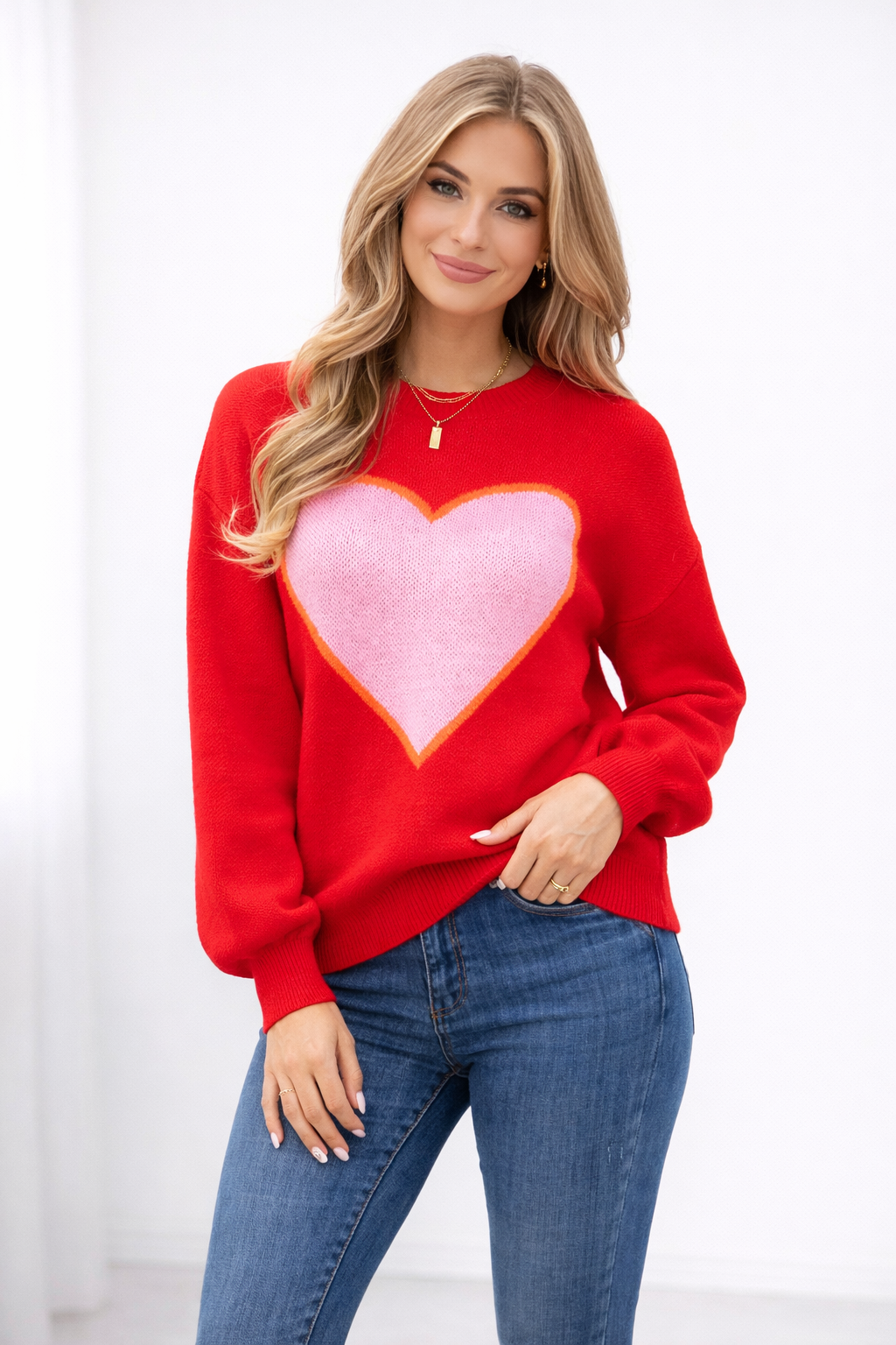 Pullover para mujer con diseño de corazón y cuello redondo - Runa