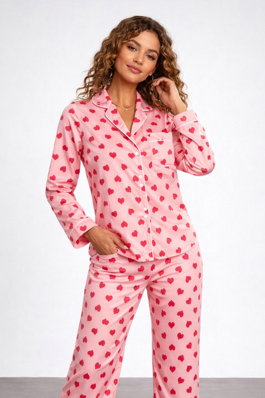 Pijama para mujer conjunto de camisa y pantalón estampado - Yena