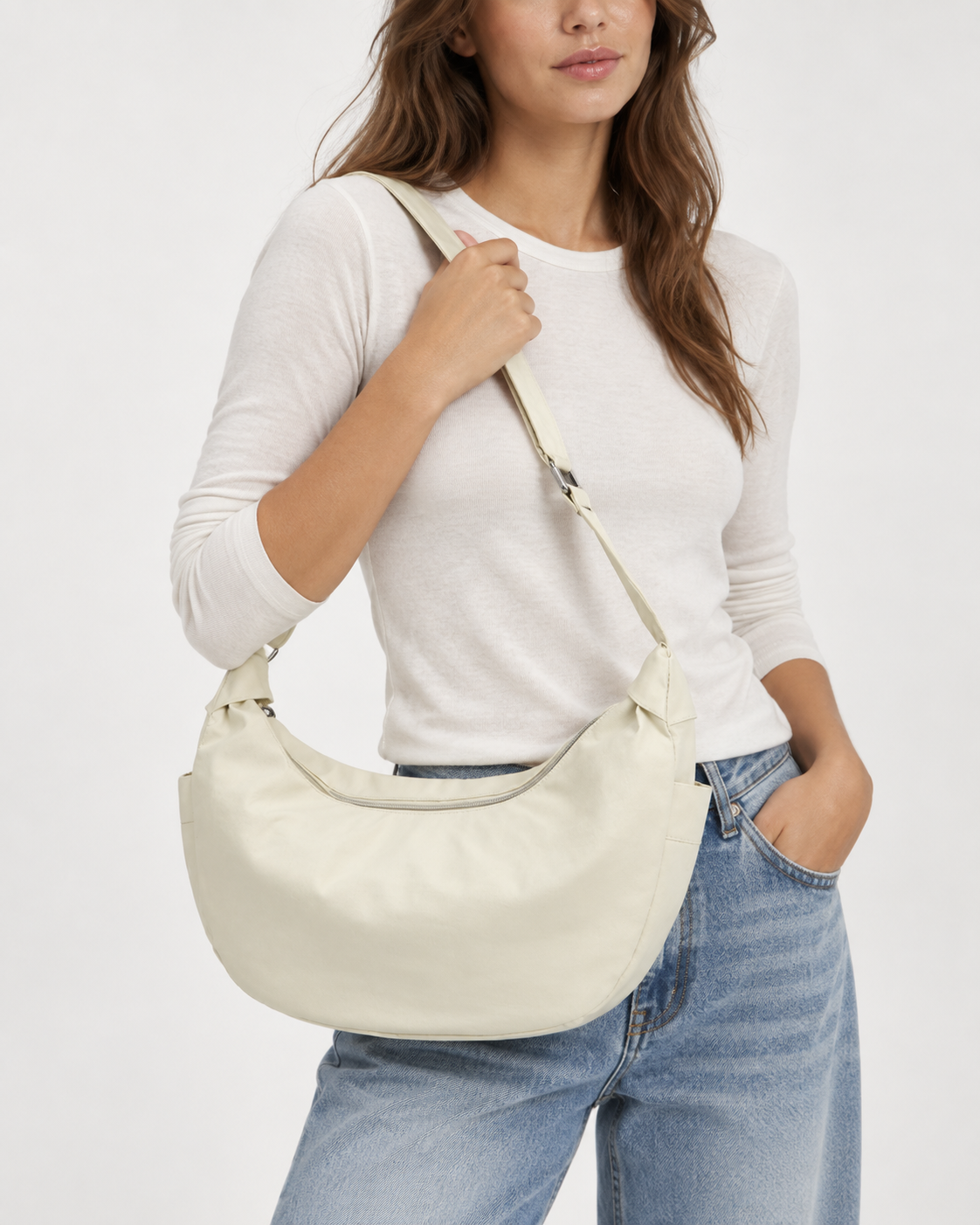 Bolso hombro mujer media luna gran capacidad correa ajustable - Manon