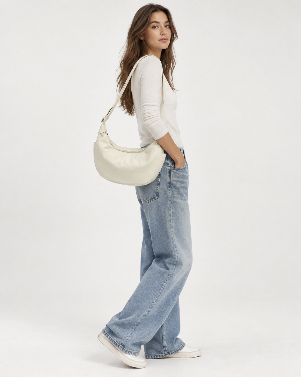 Bolso hombro mujer media luna gran capacidad correa ajustable - Manon