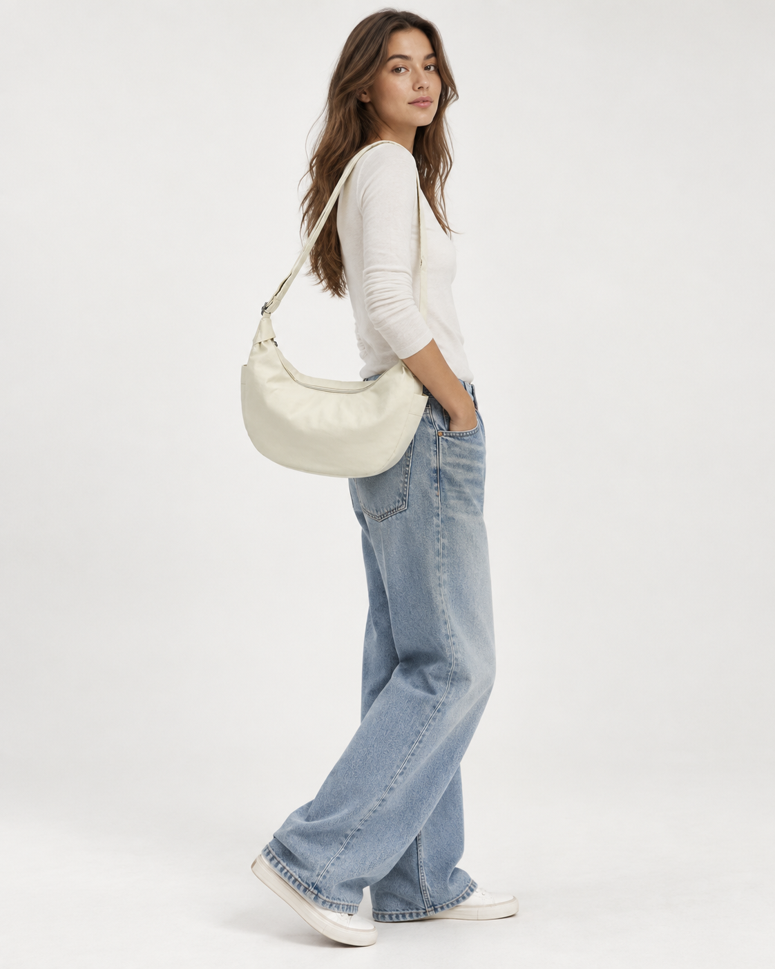 Bolso hombro mujer media luna gran capacidad correa ajustable - Manon