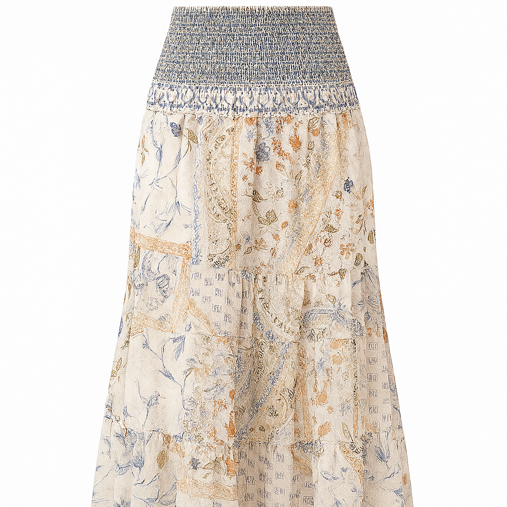 Falda larga mujer estampado floral bohemia – Mireille