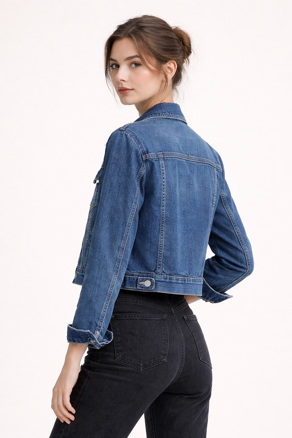 Chaqueta denim corta ajustada para mujer - Adelheid