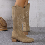 Botas cowboy mujer de ante bordado - Salome