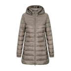 Chaqueta mujer acolchado largo con capucha - Yvette
