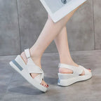Nancy - Sandalias de verano con tacón de cuña y lazo