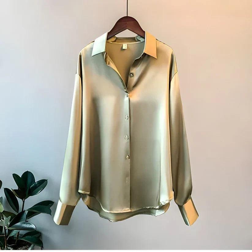 Ledina - Lujosa camisa femenina de seda para un look elegante