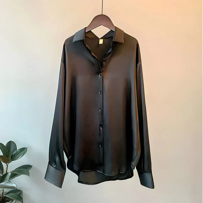 Ledina - Lujosa camisa femenina de seda para un look elegante