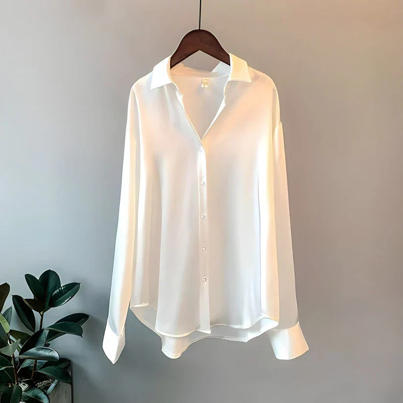 Ledina - Lujosa camisa femenina de seda para un look elegante