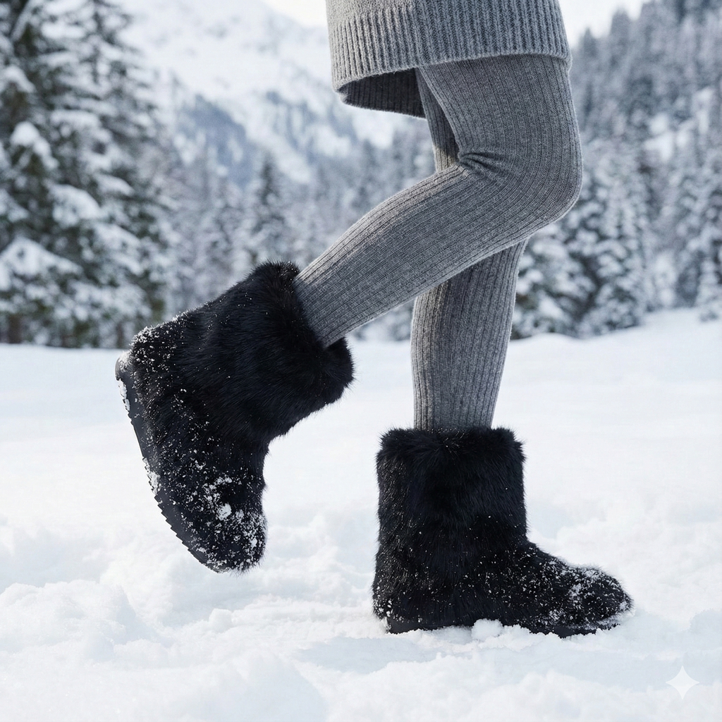 Botas de invierno para mujer con exterior afelpado y cuña confortable - Kavira