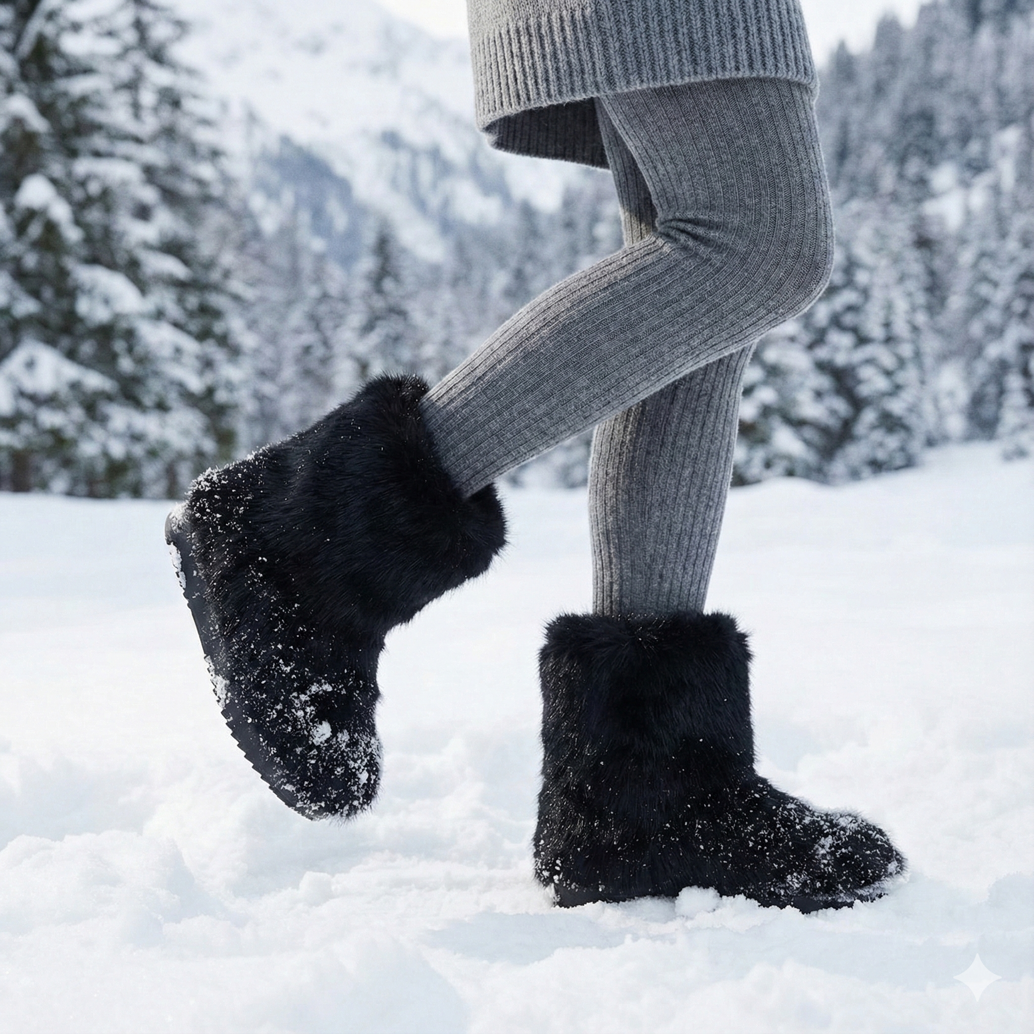 Botas de invierno para mujer con exterior afelpado y cuña confortable - Kavira