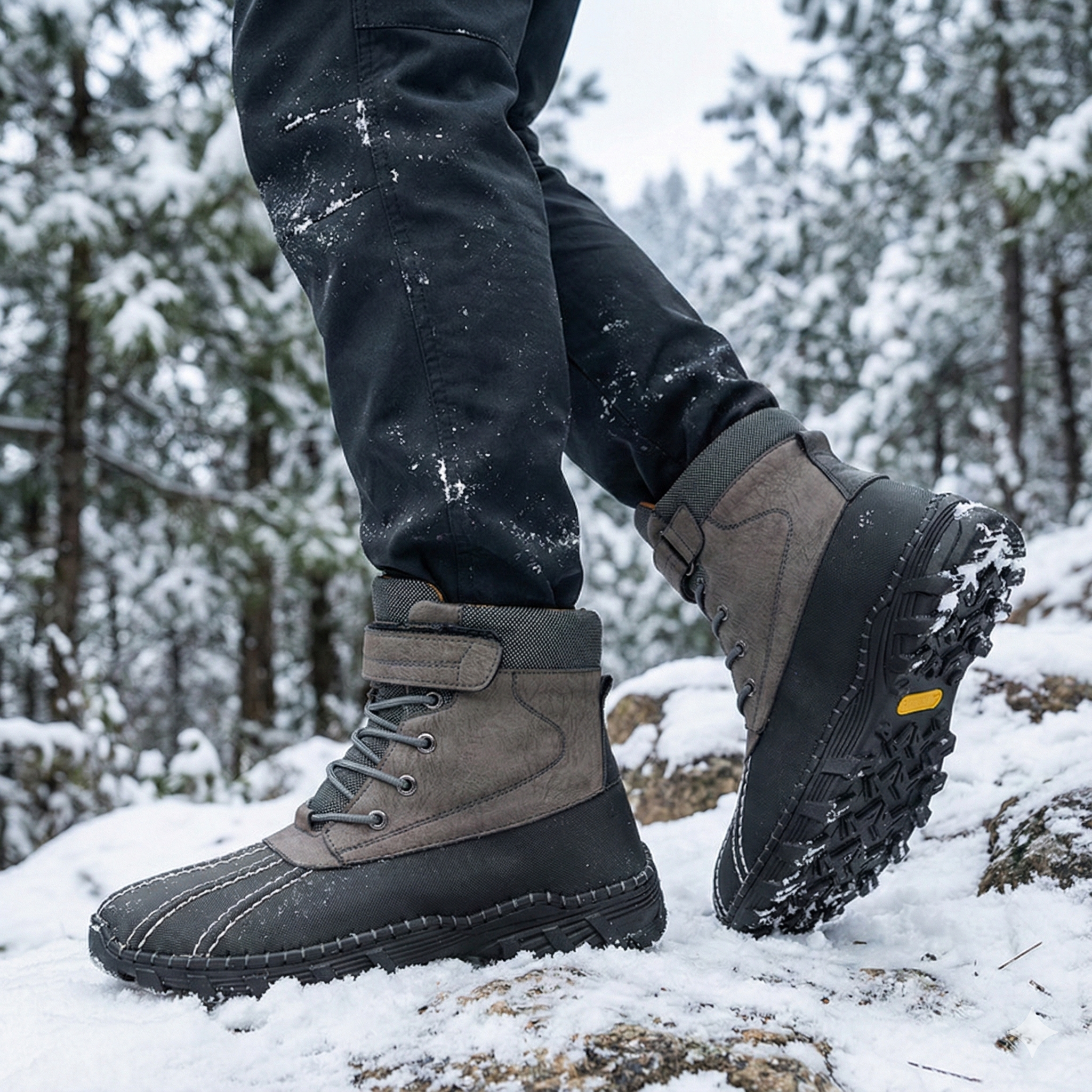 Botas de invierno para hombre impermeables con cordones - Raveln