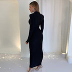 Hanka - Sexy maxi vestido con hombreras para mujer