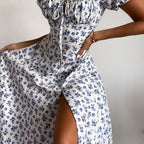 Pauline - Maxivestido floral con mangas abullonadas