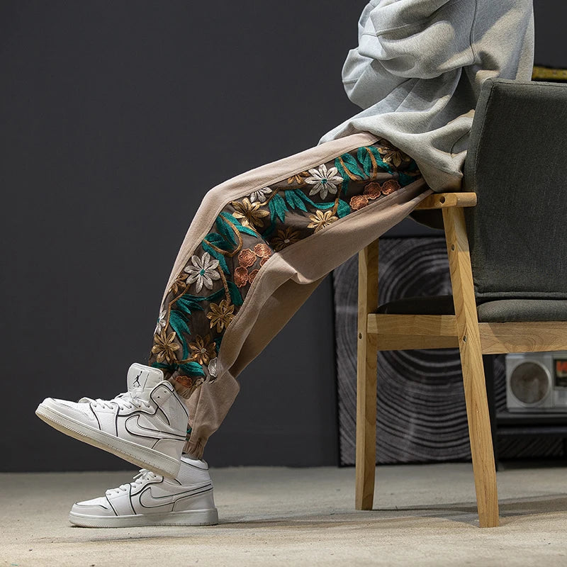 Pantalones Harajuku oversize con bordado y patchwork - Len