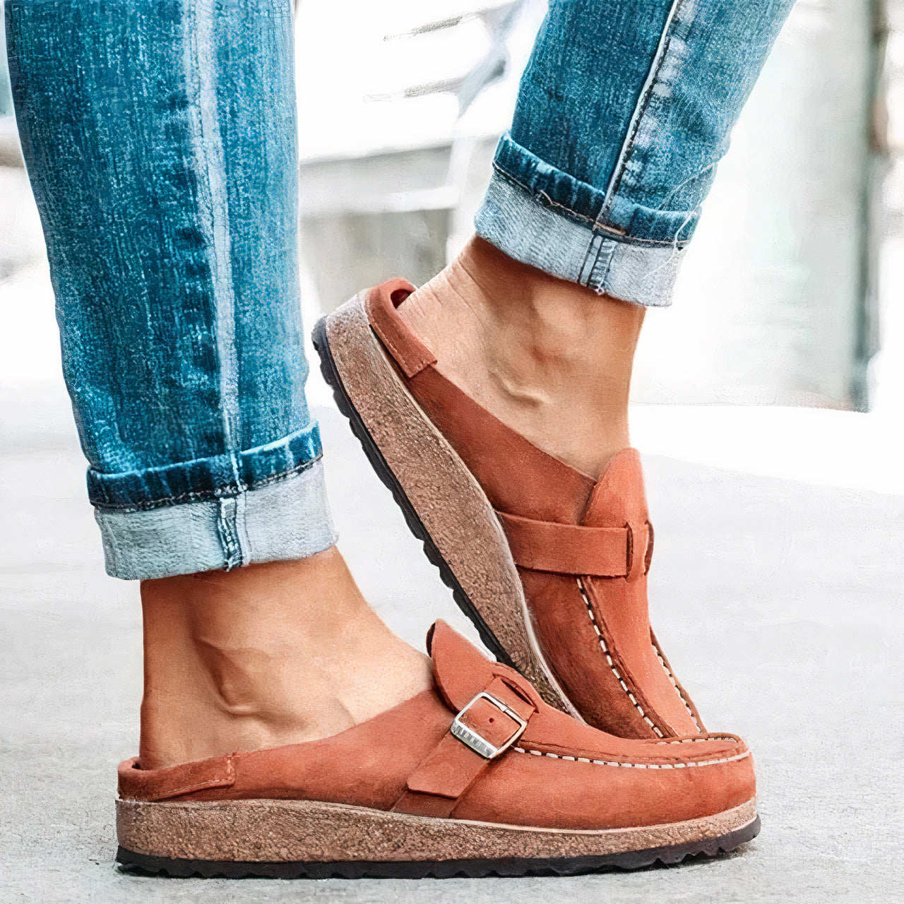 Zapatillas mujer corcho plantilla anatómica transpirable nubuck – Ilma