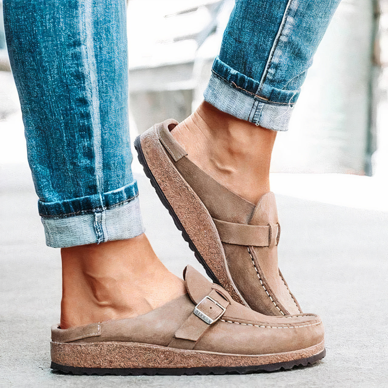 Zapatillas mujer corcho plantilla anatómica transpirable nubuck – Ilma