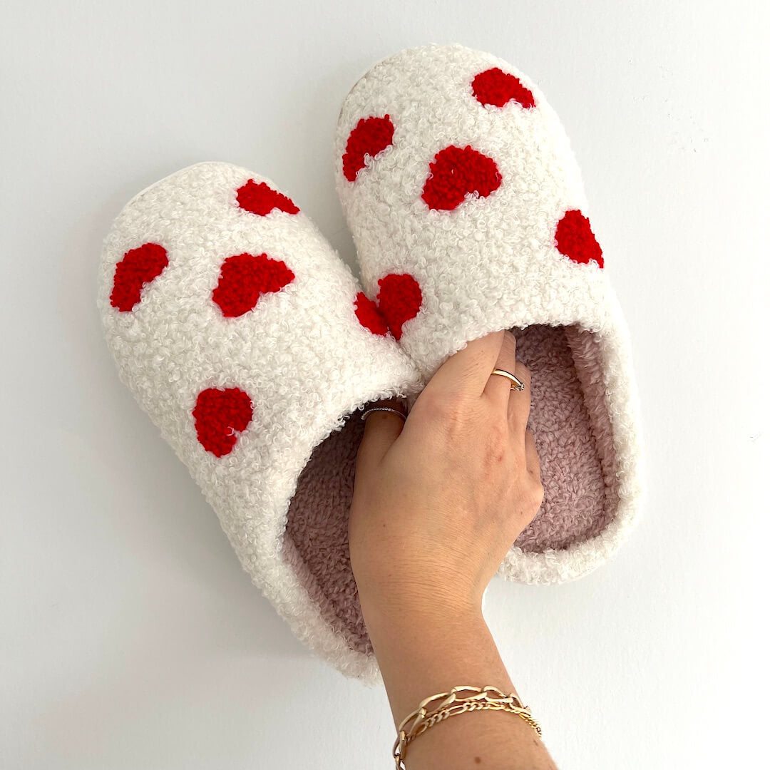 Zapatillas de casa para mujer con corazones - Valery