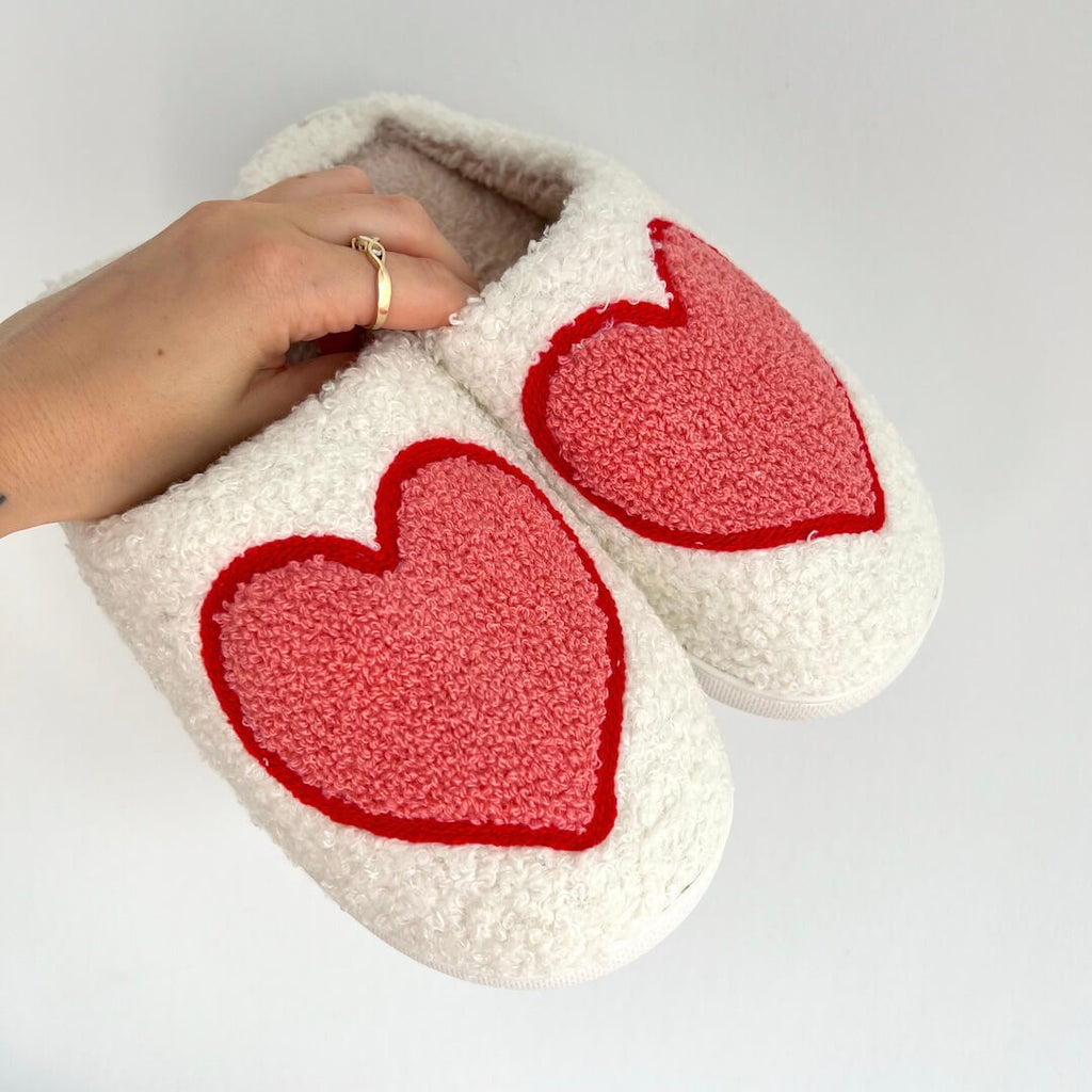Zapatillas de casa para mujer con corazones - Valery