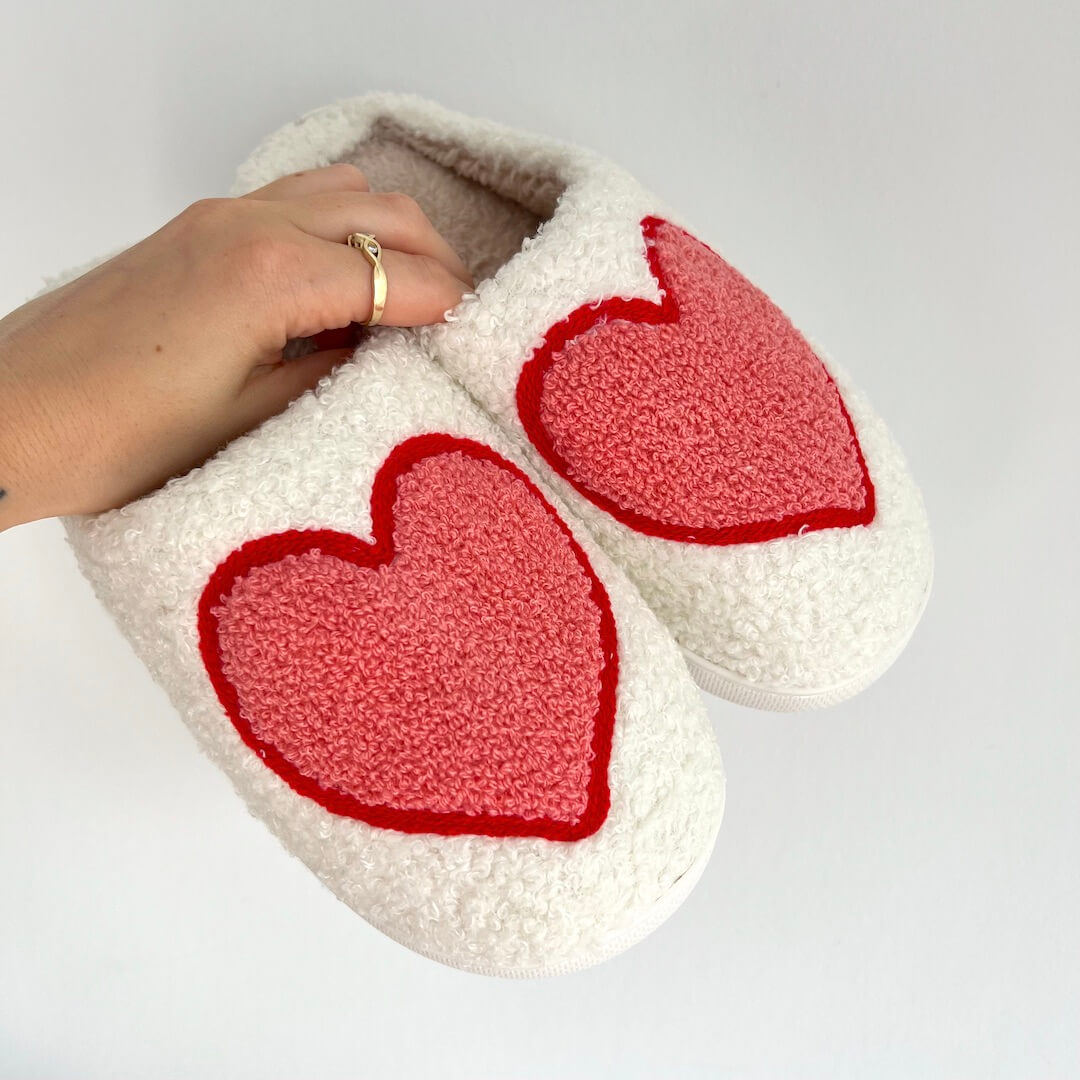 Zapatillas de casa para mujer con corazones - Valery
