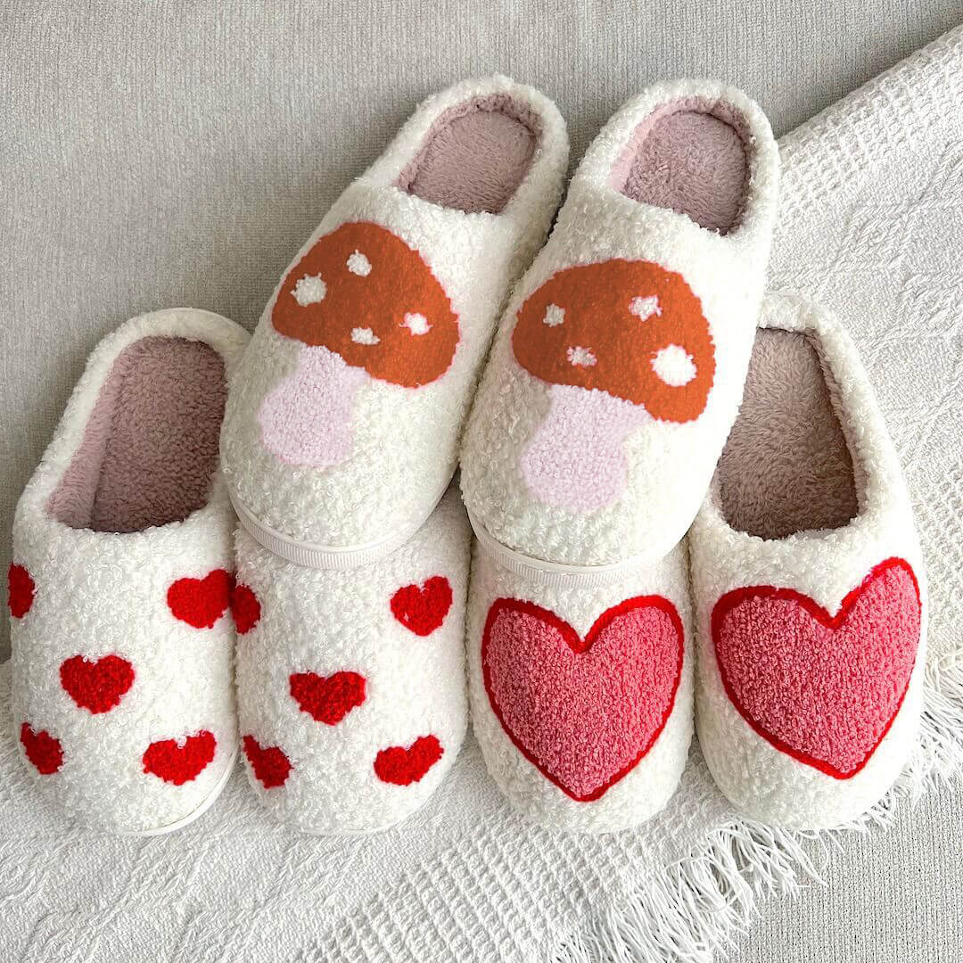 Zapatillas de casa para mujer con corazones - Valery