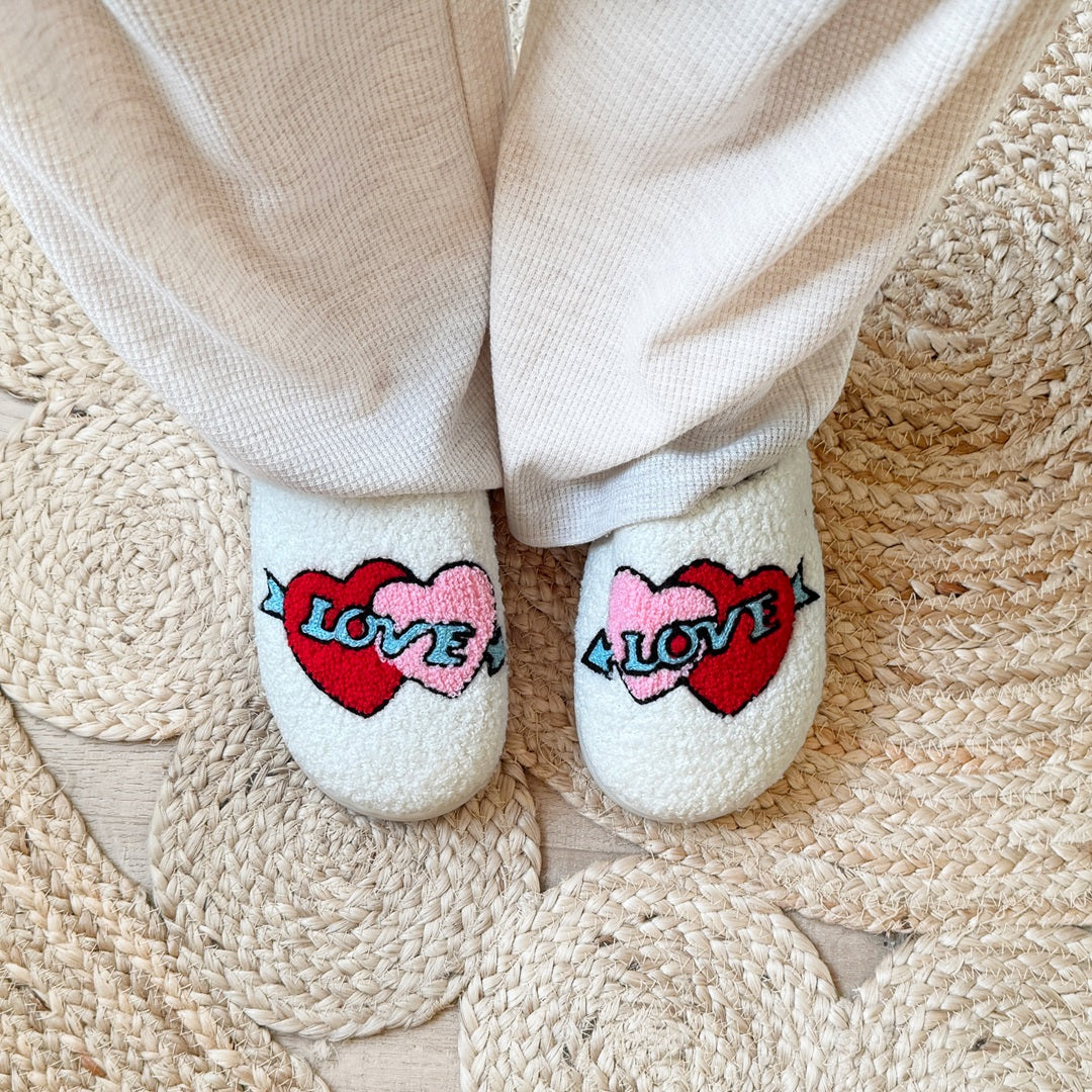 Zapatillas de felpa para mujer motivo bordado - Valentina