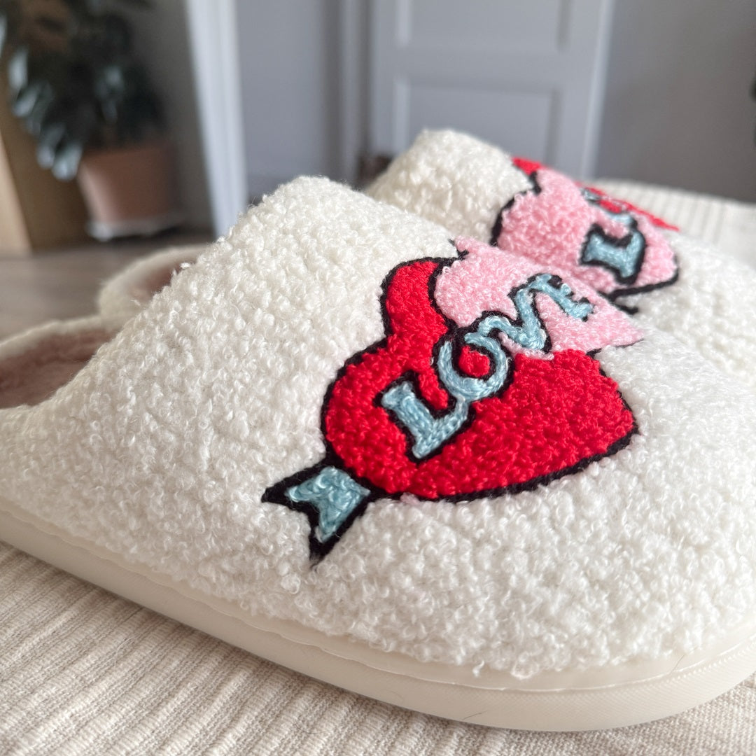 Zapatillas de felpa para mujer motivo bordado - Valentina