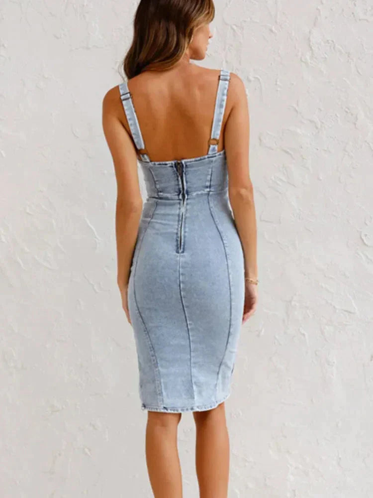 Jarra - Vestido vaquero con tirantes ajustables