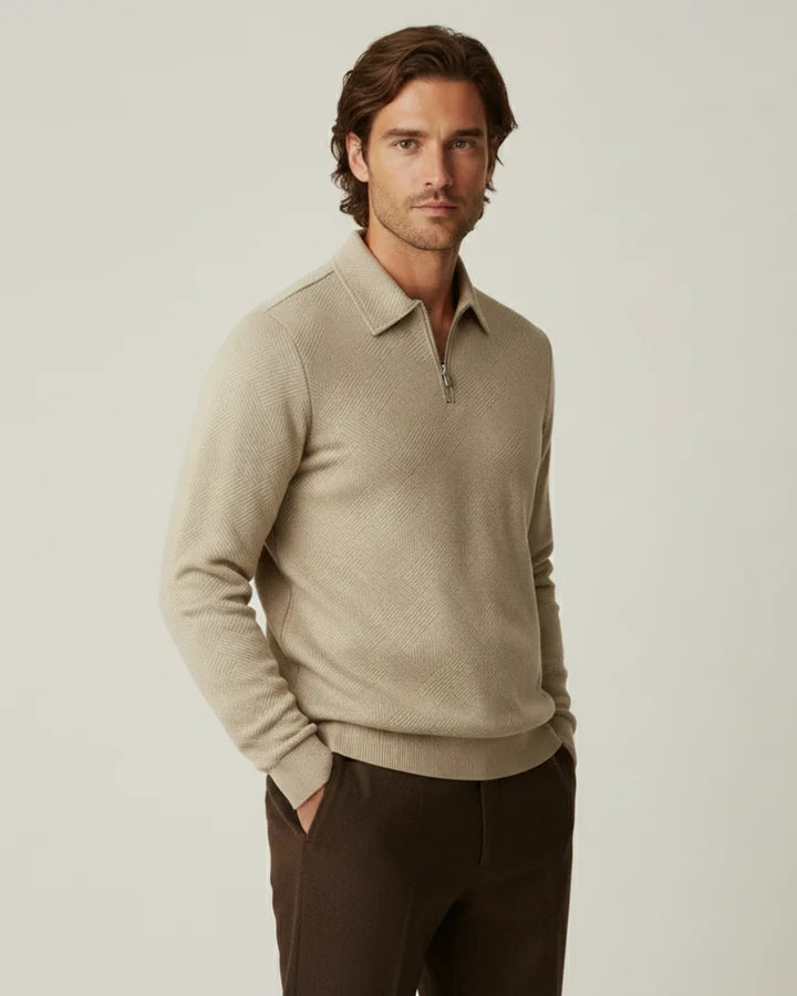 Jersey de hombre con cuello polo y cremallera - Gauthier
