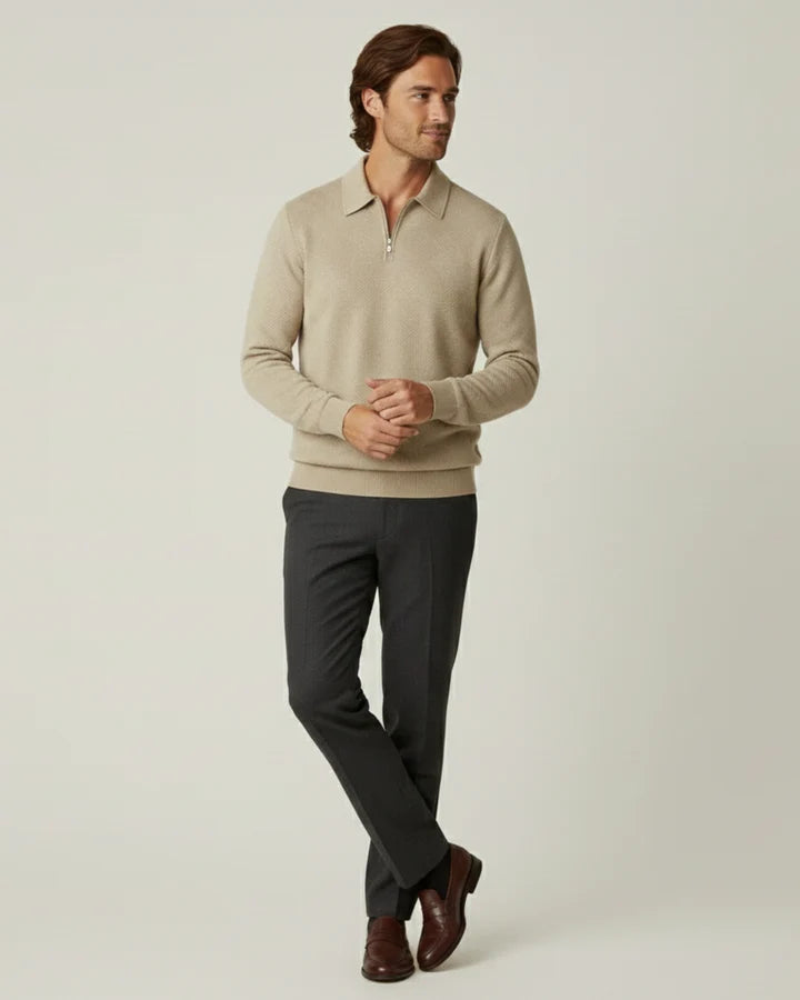 Jersey de hombre con cuello polo y cremallera - Gauthier