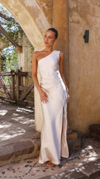 Vestido largo de un solo hombro para mujer - Marim