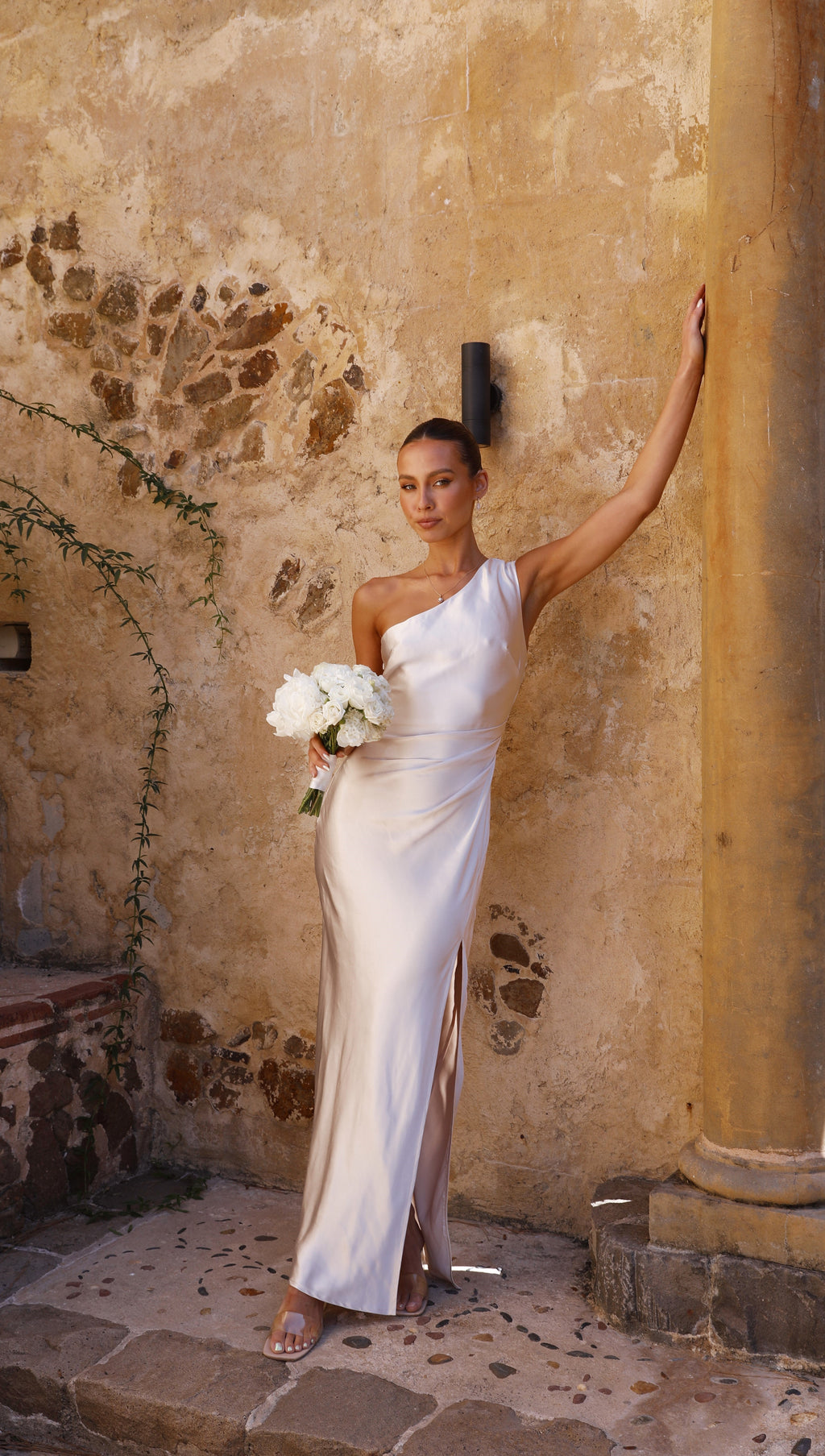Vestido largo de un solo hombro para mujer - Marim