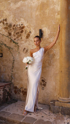 Vestido largo de un solo hombro para mujer - Marim