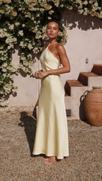 Vestido de fiesta largo halter para mujer - Marce