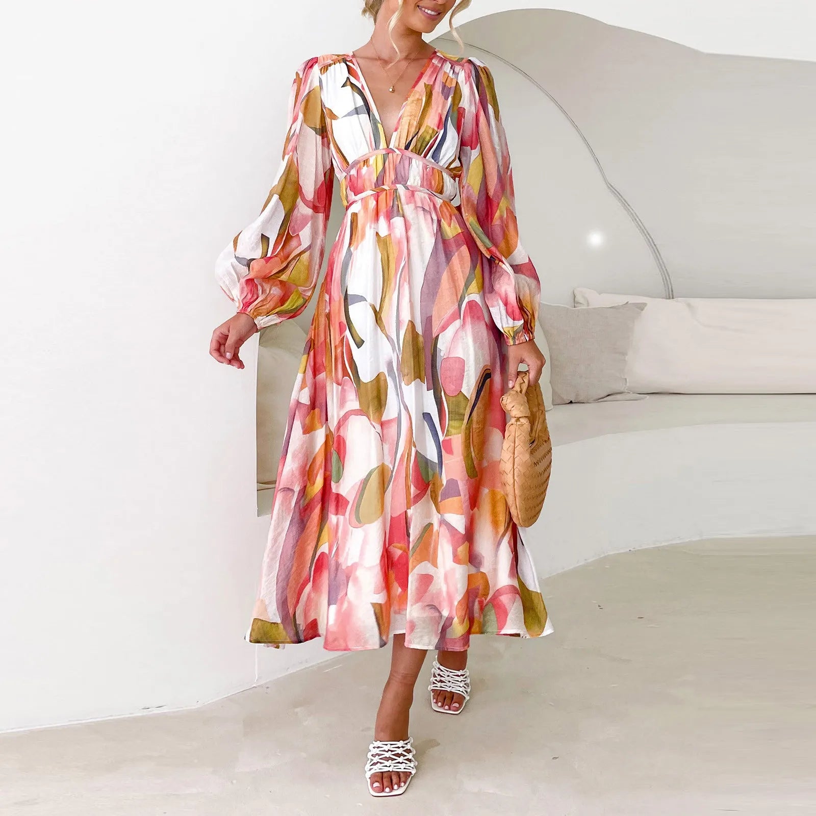 Juliette - Maxivestido bohemio con escote en V