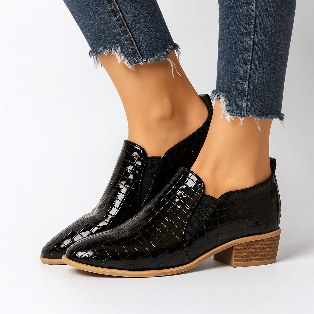 Zapatos oxford veganos para mujer relieve geométrico - Marcy