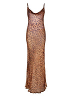 Nereida - Maxi Vestido Espagueti con estampado de leopardo