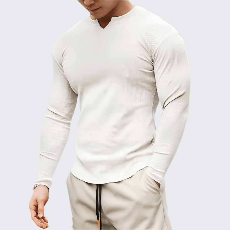 Niran - Camiseta deportiva de algodón elástico para hombre