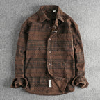 Camisa hombre pana estampado étnico manga larga - Mauro