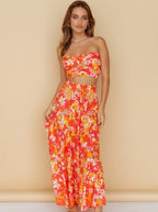 Pia - Conjunto plisado floral de verano