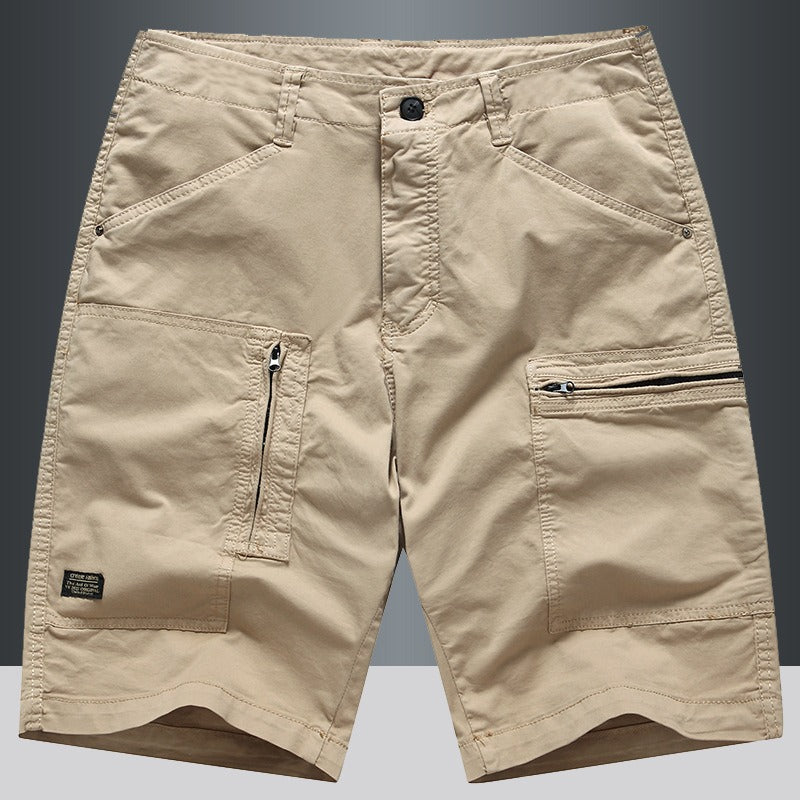 Pantalones cortos para hombre de bolsillos con cremallera estilo cargo recto - Elías