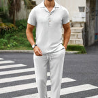 Conjunto casual hombre tela arrugada estilo relajado - Dario