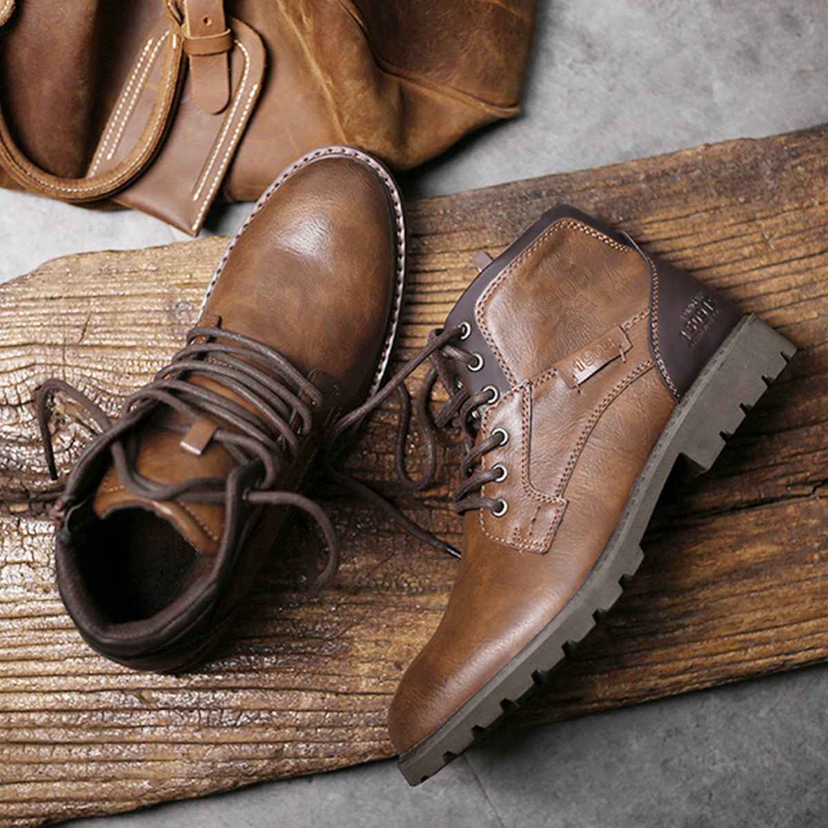 Botas de cuero para hombre con suela antideslizante - Jason