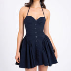 Paula - Vestido entallado sin espalda Mujer