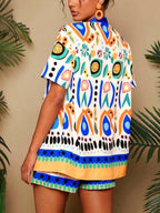 Conjunto mujer estampado primavera kimono corto y short - Arlena